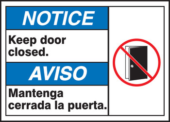 BILINGUAL ANSI SIGN - DOOR 10" x 14" Aluma-Lite 1/Each - MTAS802XL