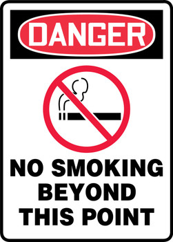 OSHA Danger Safety Sign: No Smoking Beyond This Point 14" x 10" Aluma-Lite 1/Each - MTDX011XL