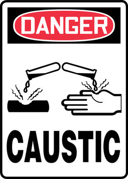 OSHA Danger Safety Sign: Caustic 14" x 10" Aluma-Lite 1/Each - MTDX014XL