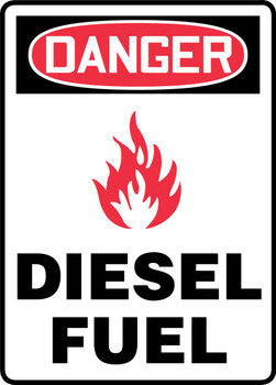 OSHA Danger Chemical Sign: Diesel Fuel 14" x 10" Adhesive Vinyl 1/Each - MTDX081VS