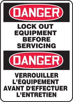 Danger Lock Out Equipment Before Servicing 14" x 10" - MTFC170XT