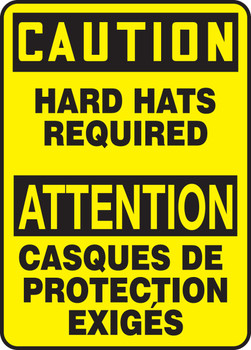 Caution Hard Hats Required 14" x 10" - MTFC607VS