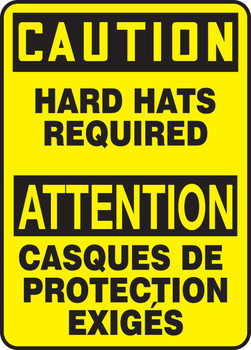 Caution Hard Hats Required 14" x 10" - MTFC607XF