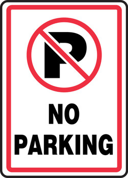 Safety Sign: No Parking 14" x 10" Adhesive Dura-Vinyl - MVHR402XV