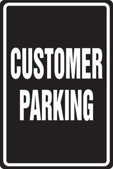 Safety Sign: Customer Parking 18" x 12" Adhesive Vinyl 1/Each - MVHR403VS