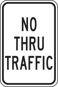 Parking Sign: No Thru Traffic 18" x 12" Adhesive Vinyl 1/Each - MVHR420VS