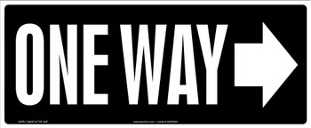 Safety Sign: One Way (Right Arrow) 7" x 17" Adhesive Dura-Vinyl 1/Each - MVHR423XV