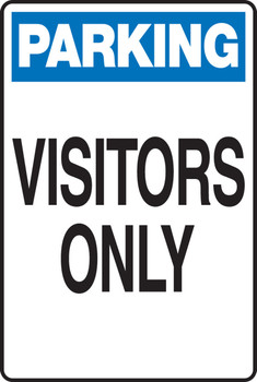 Parking Safety Sign: Visitors Only 18" x 12" Dura-Plastic 1/Each - MVHR430XT