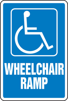 Parking Sign: Wheelchair Ramp (Handicapped) 18" x 12" Aluminum 1/Each - MVHR456VA