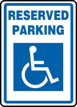 Safety Sign: Reserved Parking (Wheelchair Graphic) 14" x 10" Adhesive Vinyl 1/Each - MVHR458VS