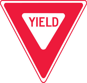 Traffic Safety Sign: Yield 12" x 12" Adhesive Dura-Vinyl - MVHR476XV