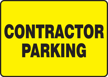 Safety Sign: Contractor Parking 10" x 14" Adhesive Vinyl 1/Each - MVHR481VS