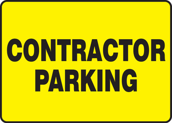 Safety Sign: Contractor Parking 10" x 14" Aluma-Lite 1/Each - MVHR481XL