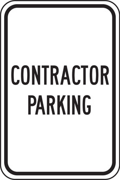 Safety Sign: Contractor Parking 18" x 12" Adhesive Vinyl 1/Each - MVHR483VS