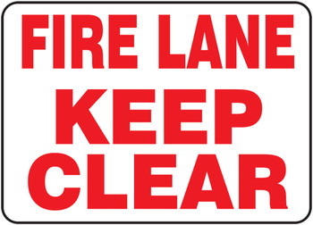 Fire Lane Safety Sign: Keep Clear 10" x 14" Aluminum 1/Each - MVHR498VA