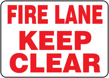 Fire Lane Safety Sign: Keep Clear 10" x 14" Plastic 1/Each - MVHR498VP