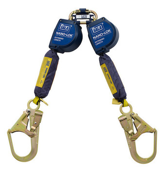 3M DBI-SALA 9 ft Nano - Lok Extended Length Twin - Leg Quick Connect Self Retracting Lifeline - Web - 3101627