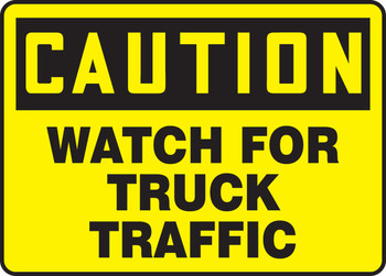 OSHA Safety Sign: Watch For Truck Traffic 7" x 10" Accu-Shield 1/Each - MVHR683XP