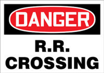 OSHA Danger Safety Sign: R.R. Crossing 18" x 24" Aluminum 1/Each - MVTR111VA
