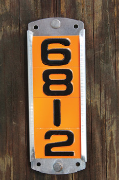 Embossed Aluminum Character Plates Background Orange Letter U Vertical 100/Pack - NHT148UOR