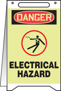 OSHA Danger Lumi-Glow Fold-Ups : Electrical Hazard 20" X 12" 1/Each - PFR300