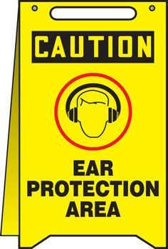 OSHA Caution Fold-Ups : Ear Protection Area 20" X 12" 1/Each - PFR613