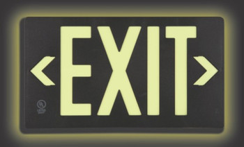 Ultra-Glow Safety Sign: Exit (Plastic Case) Black Single-Face 1/Each - PLW412BK