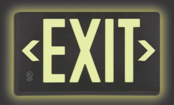 Ultra-Glow Safety Sign: Exit (Plastic Case) Black Double-Face 1/Each - PLW419BK