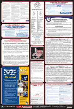 Posters: Combo State, Federal And OSHA Labor Law (Spanish) Spanish State: Illinois 40" x 27" 1/Each - PPG400IL