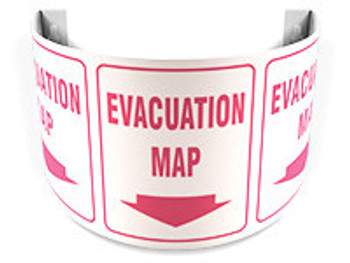 180D Projection Sign: Evacuation Map Panel Size: 6" 1/Each - PSJ152