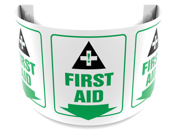 180D Projection Safety Sign: First Aid English Panel Size: 12" 1/Each - PSJ339