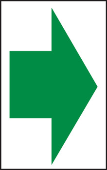 Safety Sign: Arrow (Green On White) 8" x 5" Plastic (.100) 1/Each - PSP112