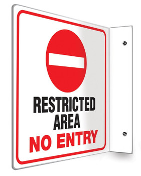 Projection Sign: Restricted Area - No Entry 90D (8" x 8" Panel) 1/Each - PSP235