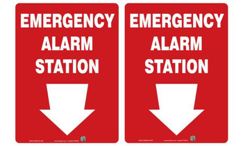 Projection Safety Sign: Emergency Alarm Station (Down Arrow) 12" x 9" Panel / - PSP326