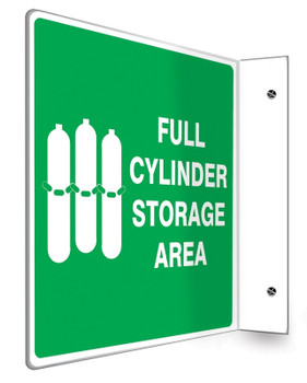 Projection Sign: Full Cylinder Storage Area 90D (8" x 8" Panel) 1/Each - PSP754