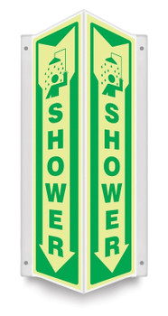 Lumi-Glow Projection Safety Sign: Shower 3D 18" x 4" Panel .100 PETG Lumi-Glow Plastic 1/Each - PSP804