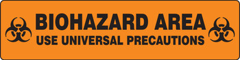 Slip-Gard Floor Safety Sign: Biohazard Area - Use Universal Precautions 6" x 24" 1/Each - PSR247