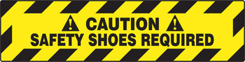 Slip-Gard Step-Style Floor Sign: Caution - Safety Shoes Required 6" x 24" 1/Each - PSR278