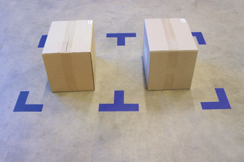 Durable Marking Shapes: Quad Corner White 6" x 6" x 2" 1/Each - PTE216WT