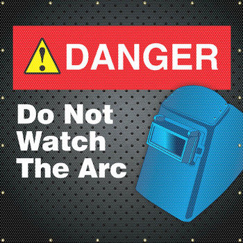 ONE-WAY Printed Welding Screens: Danger - Do Not Watch The Arc 6-FT x 6-FT - PWD116RD