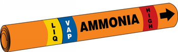 IIAR Snap Tite Ammonia Pipe Marker: (blank)/LIQ/VAP/HIGH IIAR ST OD 3/4" - 1 1/4" 1/Each - RAP325C