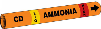 IIAR Cling-Tite Ammonia Pipe Marker: CD/LIQ/HIGH IIAR CT OD 1 1/2" - 2" 1/Each - RAT201D