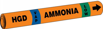 IIAR Cling-Tite Ammonia Pipe Marker: HGD/VAP/HIGH IIAR CT OD 1 1/2" - 2" 1/Each - RAT205D