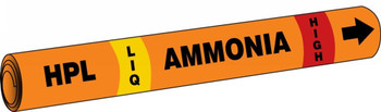 IIAR Cling-Tite Ammonia Pipe Marker: HPL/LIQ/HIGH IIAR CT OD 2 1/4" - 6" 1/Each - RAT206H