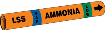 IIAR Cling-Tite Ammonia Pipe Marker: LSS/VAP/LOW IIAR CT OD 3/4" - 1 1/4" 1/Each - RAT213C