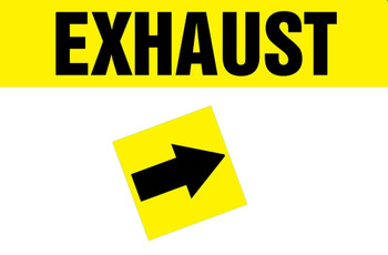 Duct Marker: Exhaust Black Letters on Yellow outside diameter 2 1/2" - 6" 1/Each - RPC760BKYLPD