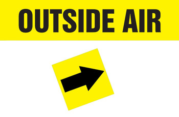 Duct Marker: Outside Air Black Letters on Yellow outside diameter 8" - 10" 1/Each - RPC766BKYLPH