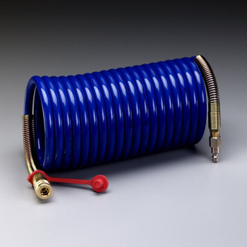 3M Supplied Air Hose W-2929-100, 100 ft, 3/8 in ID, Industrial Interchange Fittings, High Pressure, Coiled 1 EA/Case