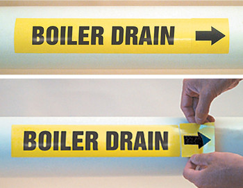 ASME (ANSI) Pipe Marker: Breathing Air Cling-Tite - 3 1/4" to 5" O.D. 1/Each - RPK173CTE