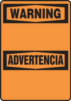 Bilingual Contractor Preferred OSHA Warning Safety Sign: (blank) 7" x 10" Adhesive Vinyl (3.5 mil) 1/Each - SBERBH327CS